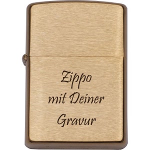 Zippo brushed brass with engraving