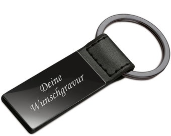 black chromated keychain with engraving