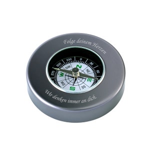 Compass with engraving personal dedication