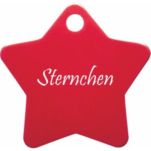 Dog tag STERN LARGE made of aluminum with individual laser engraving Red