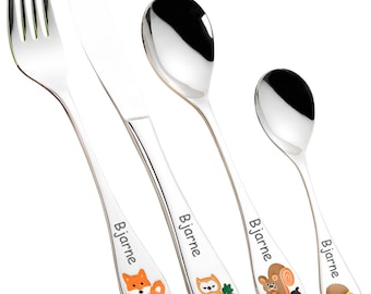 Children's cutlery FOREST 4-piece with engraving