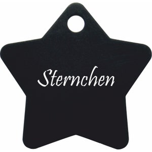 Dog tag STERN LARGE made of aluminum with individual laser engraving Black