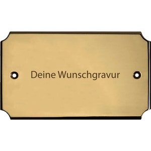 Brass plate 120 x 70 mm - with personal engraving