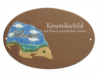 Ceramic sign 20.5 x 14 cm - Fehmarn