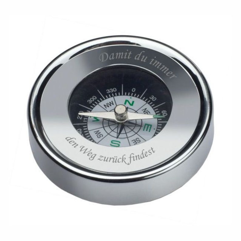 Compass with engraved personal dedication image 1