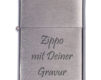 Zippo Chrome Brush mit Gravur