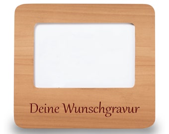 Holz-Bilderrahmen (abgerundet) mit persönlicher Gravur