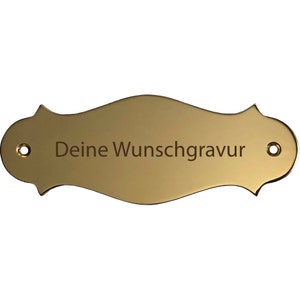 Brass plate 130 x 47 mm curved - with personal engraving