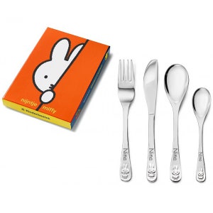 Kinderbesteck - Kaninchen miffy 4-teilig inkl. Gravur