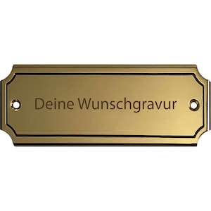 Brass sign 120 x 40 mm with frame - with personal engraving