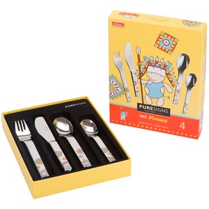 Posate per bambini ONE Moema 4 pezzi compresa incisione