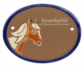 Keramiek bord 9,5 x 7 cm - Paard