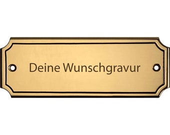 Messingschild 125x45 mm - mit persönlicher Gravur