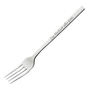 Menügabel "Dinner" mit Gravur