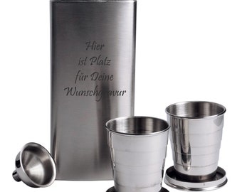 Offizieller Hexer-Flachmann Set – Edelstahl, 284 Ml, Mit 2 Schnapsgläsern & Trichter