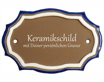 Keramikschild 12 x 8 cm - Blanko