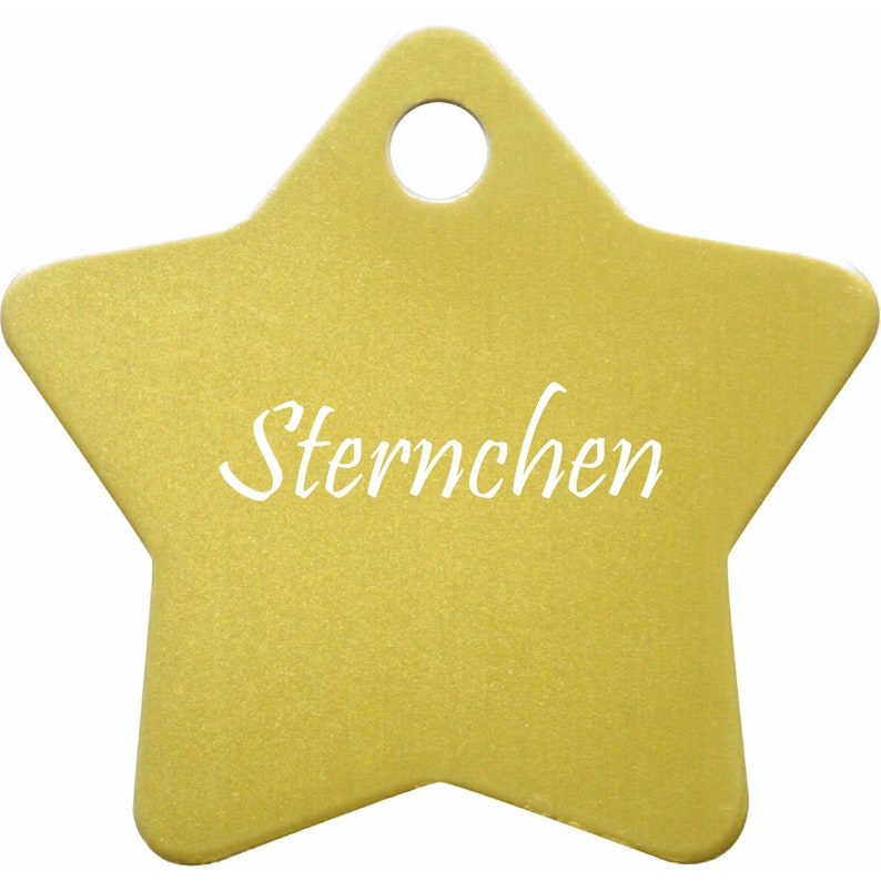Dog tag STERN LARGE made of aluminum with individual laser engraving Yellow