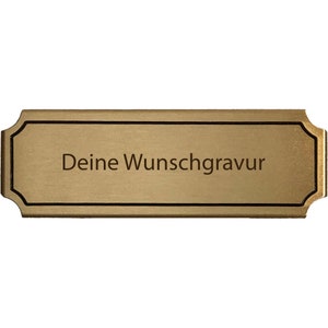 matt satin brass plate 120 x 40 mm - without drilling - with personal engraving