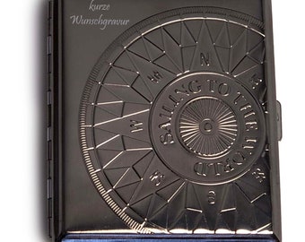 Papierośnica COMPASS na 18 papierosów z krótkim grawerem