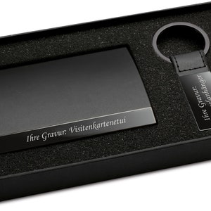 Geschenkset Visitenkartenetui und Schlüsselanhänger Capannori mit Gravur
