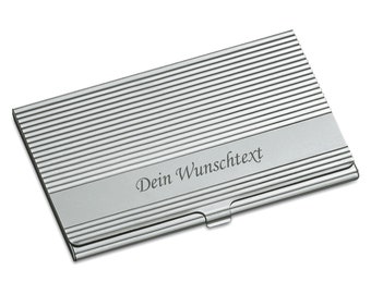 Business card case stripes with desired engraving