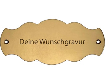 Brass plate 132 x 58 mm - with personal engraving