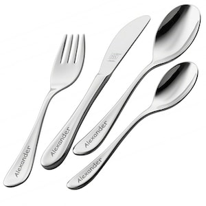 Children&#39;s cutlery FILOU with engraving on all 4 pieces