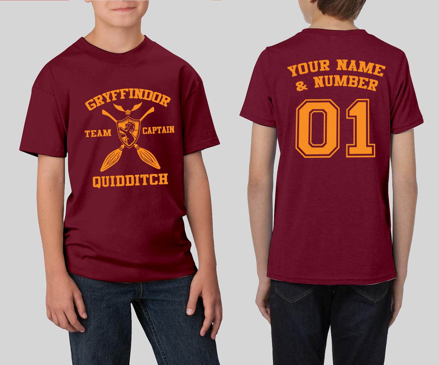 Custom Gryffindor Quidditch Youth Shirt Harry Potter Shirt Etsy