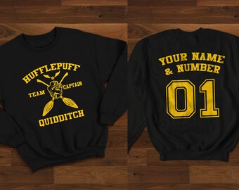 Custom Hufflepuff Quidditch Sweatshirt - Harry Potter Sweatshirt //Unisex