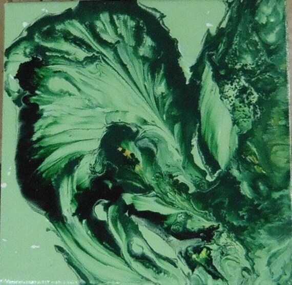 Mixedmedia Ficelle Handmade Vert Art Brut