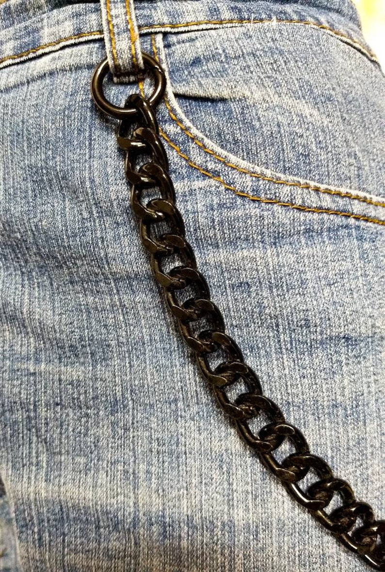 Black Wallet chain pants chain thick eboy chain for trouser Etsy