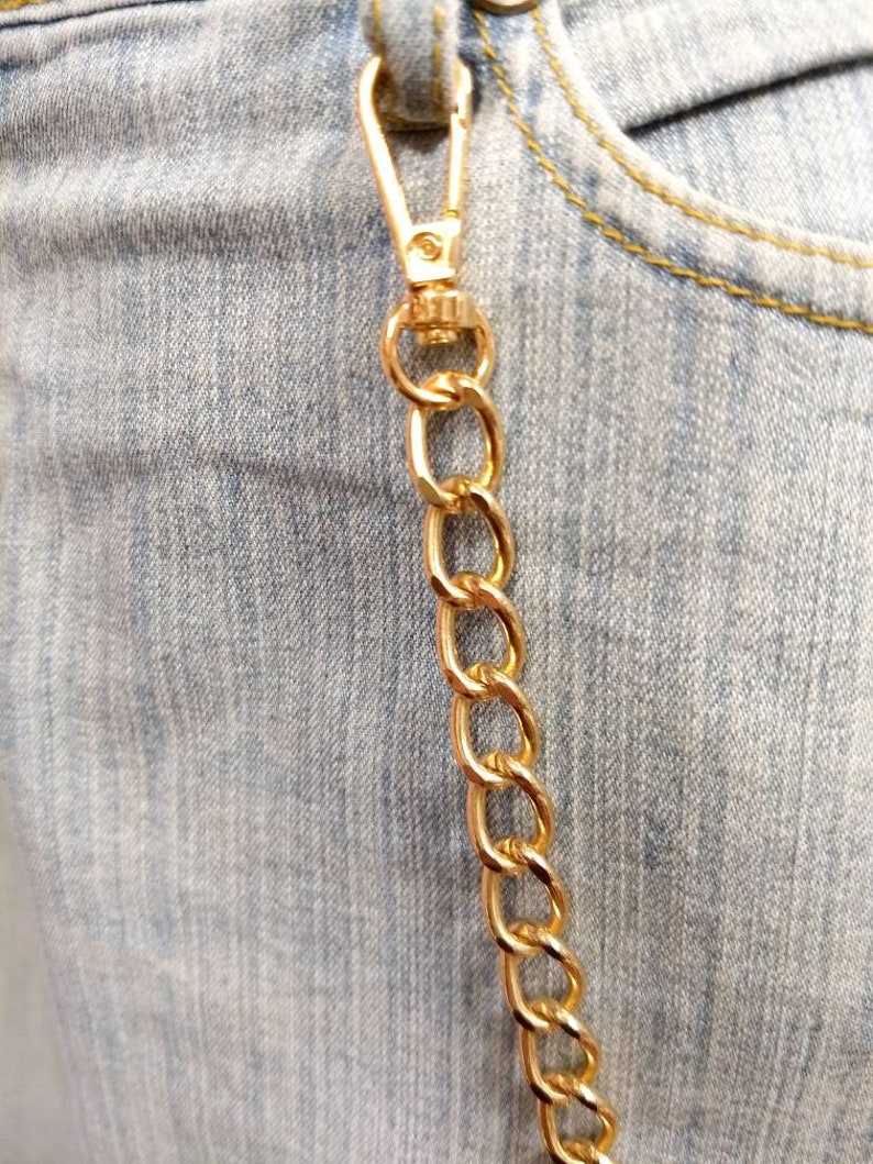 Pant Chain Gold Trouser Chain Keychain Rave Babe Grunge - Etsy