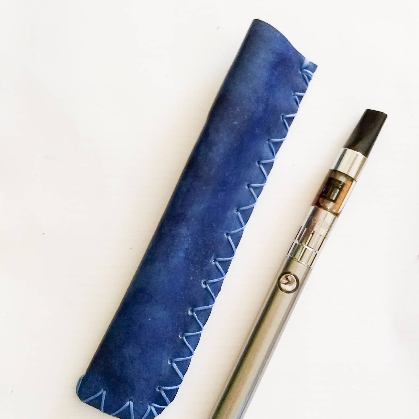 Vape pen pouch blue leather vape case vaper accessories gift Etsy
