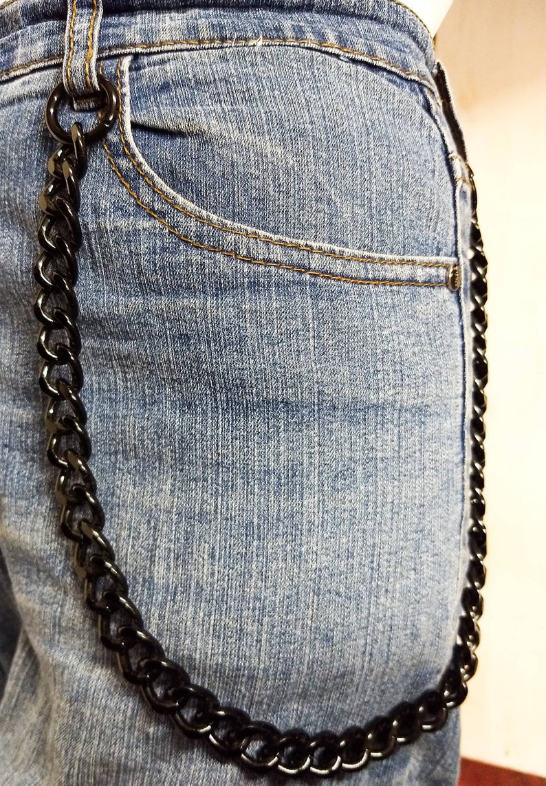 Black Wallet chain pants chain thick eboy chain for trouser Etsy