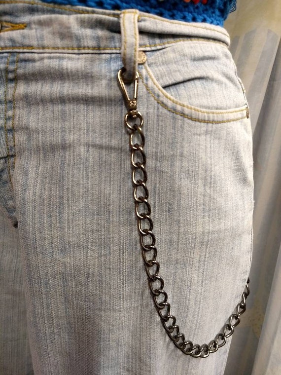 Wallet hombres cadena cartera negro rock - España