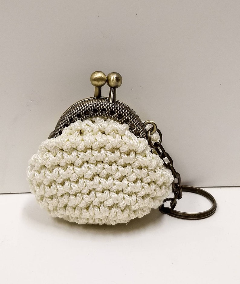 Key Chain Crochet Coin Purse Crochet Keychain Pouch Kiss Etsy