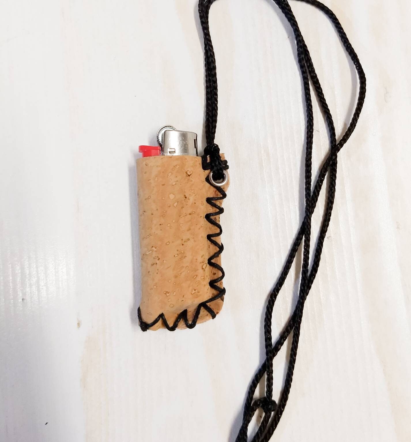 Lighter Necklace Adjustable Lighter Neck Holder Cork Etsy UK
