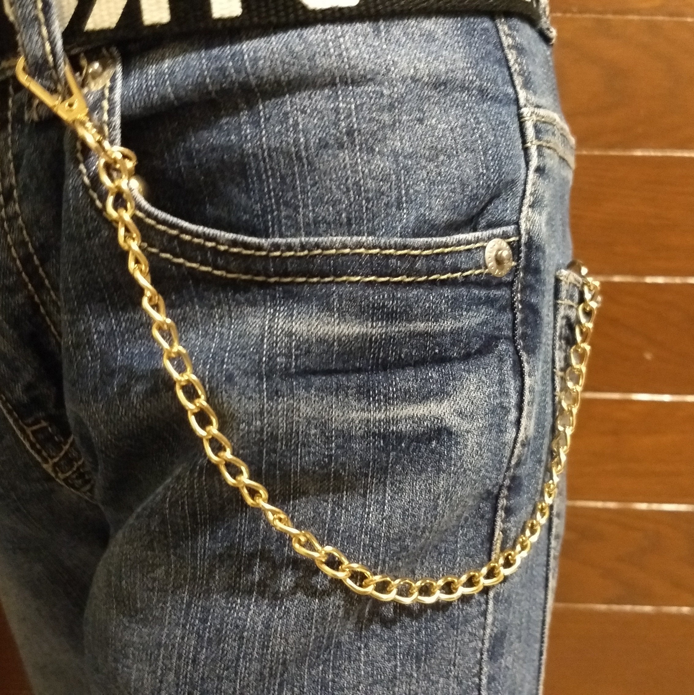 Trouser chain gold, metal steel Wallet chain for women, chain for pants,  birthday gift for girlfriend, rave babe accessory, young girl gift