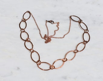 Hammered Copper Hoops necklace