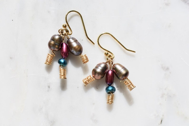 Pearl  beads and coil earrings