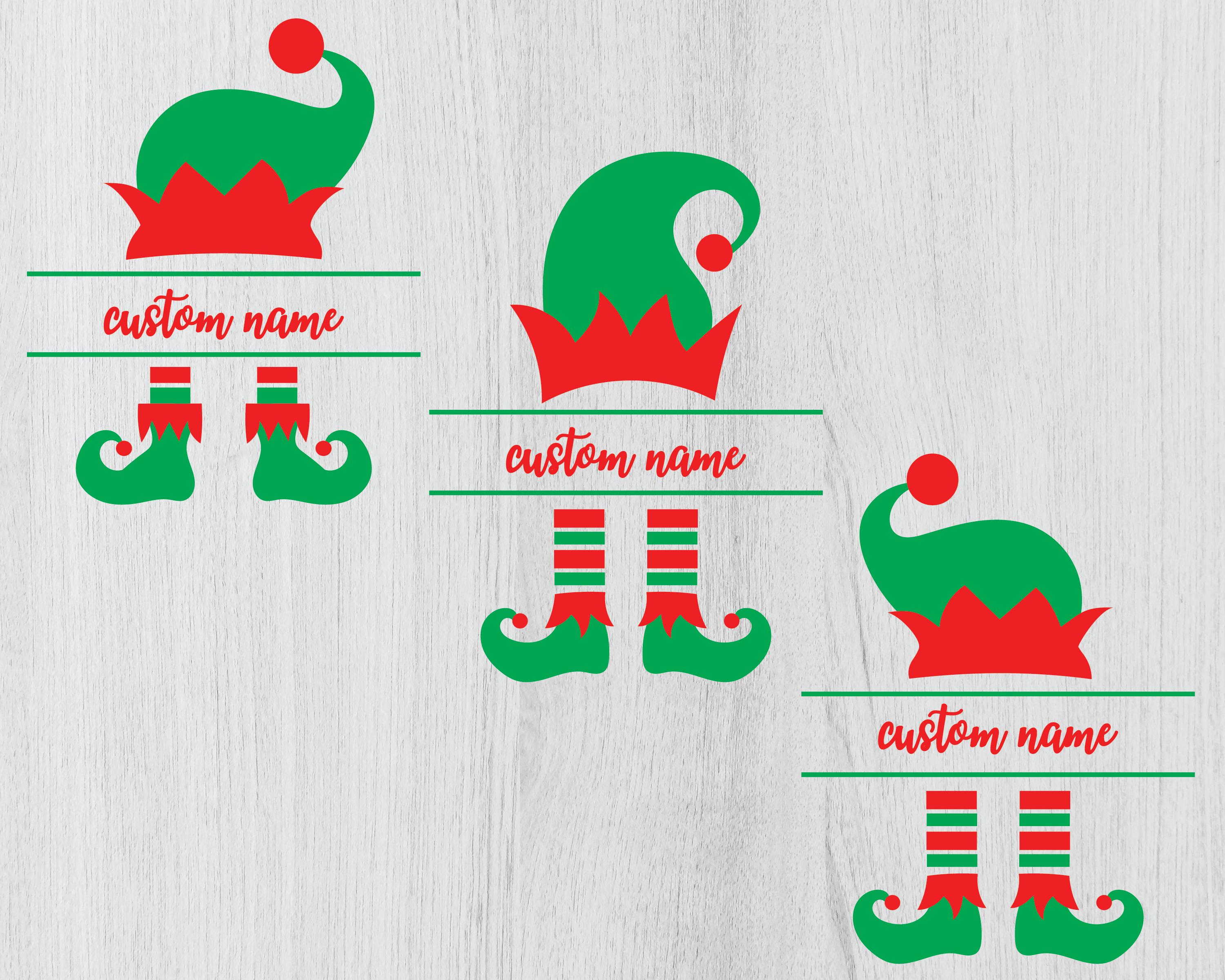 Christmas Elf Split Monogram Svg - Instant Digital Download - Etsy