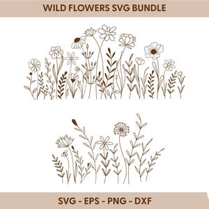 Wildflower SVG Bundle: Coquette Floral Sketch Cut Files image 8