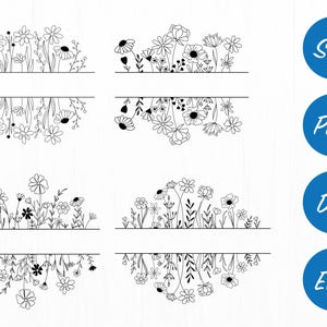 Wildflower SVG Bundle: Coquette Floral Sketch Cut Files image 3