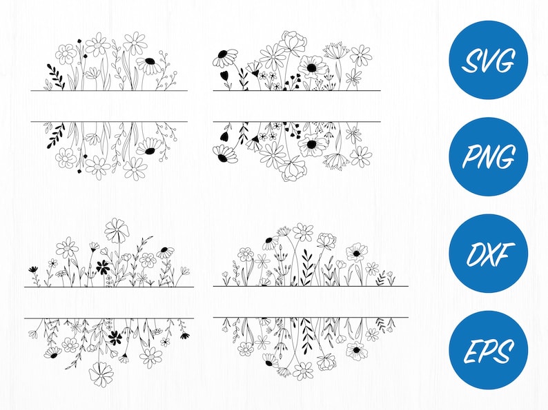 Wildflower SVG Bundle: Coquette Floral Sketch Cut Files image 3