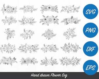 Floral SVG Bundle: Hand-Drawn Wildflower Designs for Cricut