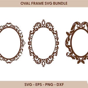 Decorative Frame SVG Bundle: Oval & Circle Frames, Cricut Cut File image 2