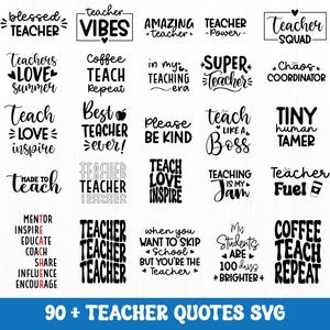 Lehrer-Zitate-Svg-Bundle, Lehrer, die Bundle-Svg, Schule Png-Drucke, Lehrer-Leben-Printables, Cricut & Silhouette sagen