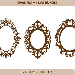 Decorative Frame SVG Bundle: Oval & Circle Frames, Cricut Cut File image 3