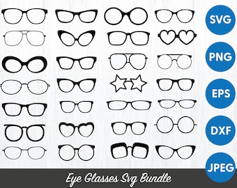 Imágenes prediseñadas de gafas, gafas de sol SVG, silueta de vidrio, gafas PNG, vector de gafas