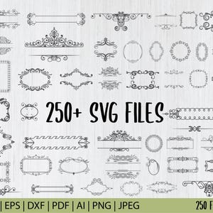 Dekorative Elemente SVG Bundle | RahmenSvg Bundle | Teiler Borders png | Text Divider png | Clipart Rahmen | Ornamente Ecke Clipart